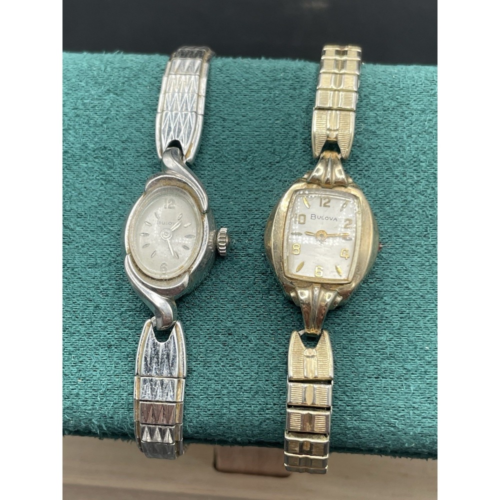Vintage Bulova Ladies Watch Lot 2 Parts Repair Art Deco RGP